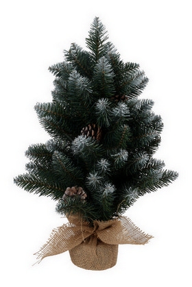 Obrázek produktu Stromek vánoční v květníku 60cm PVC, barva: zelená s bílými koncovkami 386898 0