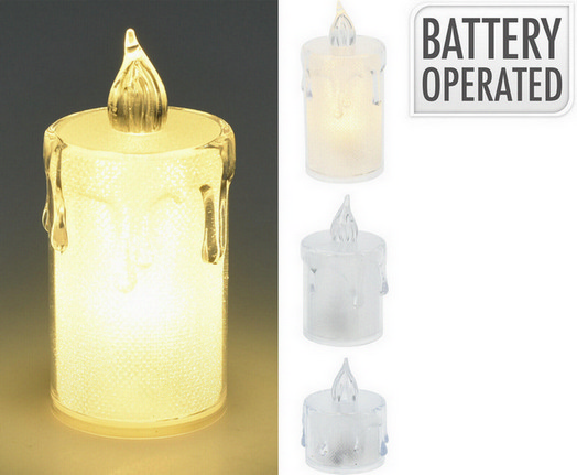 Svíčka čajová LED sada 3dílná bílá s bateriemi 386903