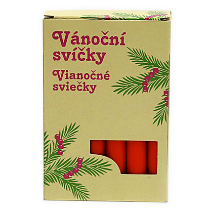 Svíčka stromková 1,2x10cm červená (12ks) 665573