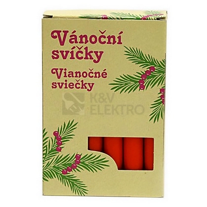Obrázek produktu Svíčka stromková 1,2x10cm červená (12ks) 665573 0
