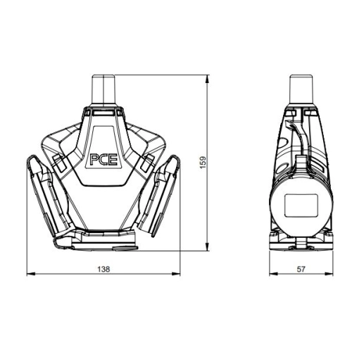 Trojzásuvka gumová 230V/16A PCE Taurus 243711-sr (obrázek 4)