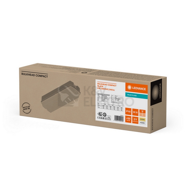 Obrázek produktu LED svítidlo LEDVANCE BULKHEAD COMPACT RECTANGULAR 5/7/9W černá IP65 3000/4000K 3