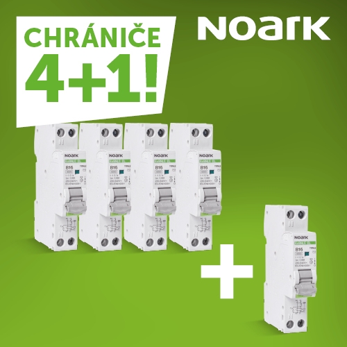Proudový chránič s jističem NOARK Ex9NLE EL 1P+N B10 30mA A 111161 akční balení 4+1