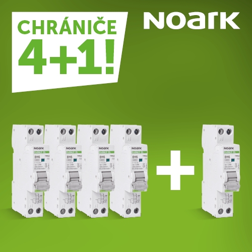 Proudový chránič s jističem NOARK Ex9NLE EL 1P+N B16 30mA A 111162 akční balení 4+1