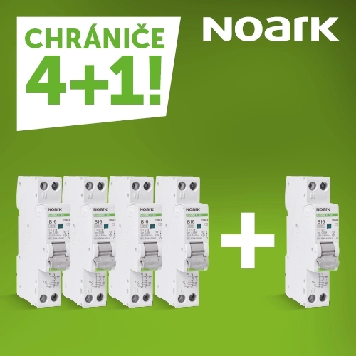 Proudový chránič s jističem NOARK Ex9NLE EL 1P+N B16 30mA A 111162 akční balení 4+1
