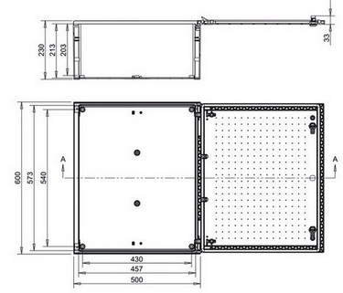 Kompletní DC nástěnná rozvodnice pro FVE ETI RFVE1100/65-DC10/10-16-EMT12 10 stringů IP65001105435
