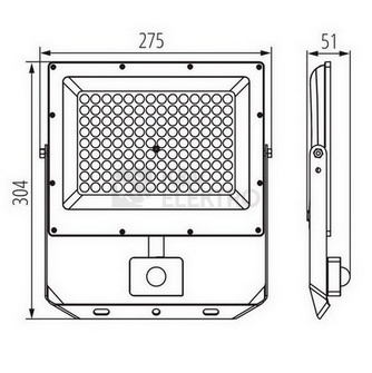 Obrázek produktu LED reflektor s čidlem Kanlux ACETE 100W CCT SE GR 38499 IP44 nastavitelná teplota barvy 5