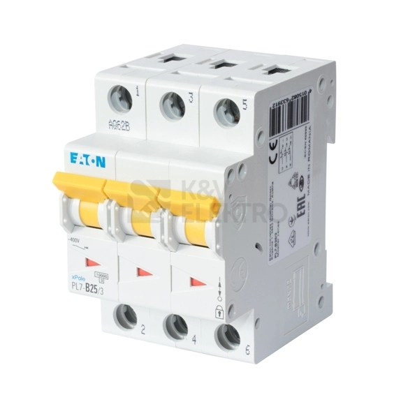 Obrázek produktu Jistič EATON PL7-B25/3 25A 263391 akční balení 4+1 1