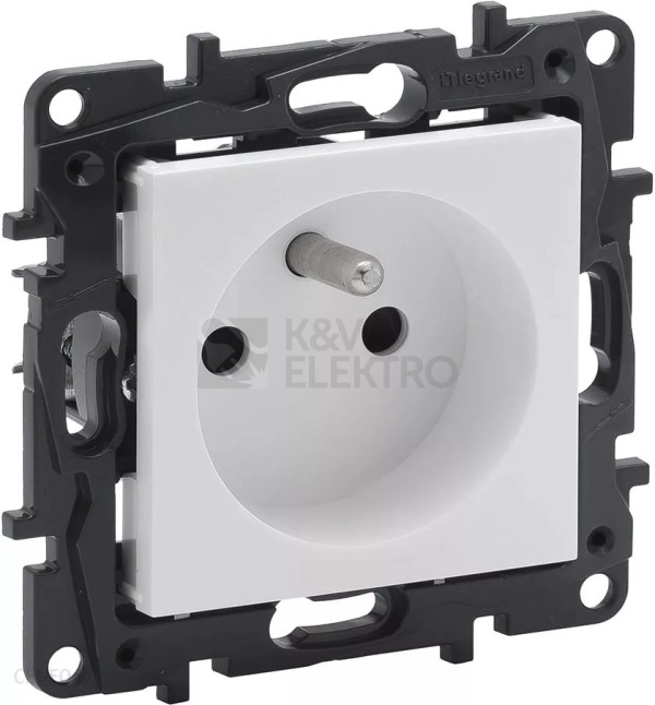 Obrázek produktu Legrand Niloé Step zásuvka s clonkami bílá 863133 akční balení 9+1 1