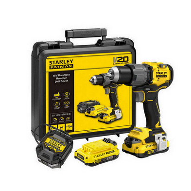 Aku vrtačka Stanley FatMax V20 SFMCD726D2K 18V bezuhlíková s příklepem 2x aku Li-Ion 2Ah
