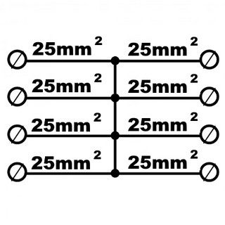 Distribuční blok ETI EDBJ-4x25-4x25/PE žlutozelená 001102430 (obrázek 3)