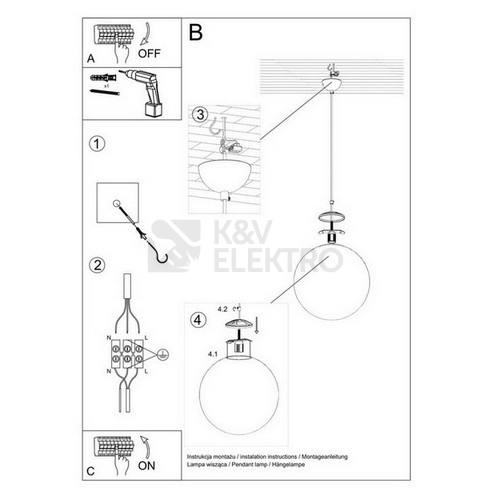 Obrázek produktu Závěsné svítidlo SOLLUX UGO 20 zlaté E27 1x60W bez žárovky SL.0715 4