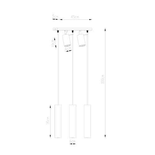 Závěsné svítidlo SOLLUX RING 3 bílé GU10 5x40W bez žárovky SL.1098 (obrázek 4)