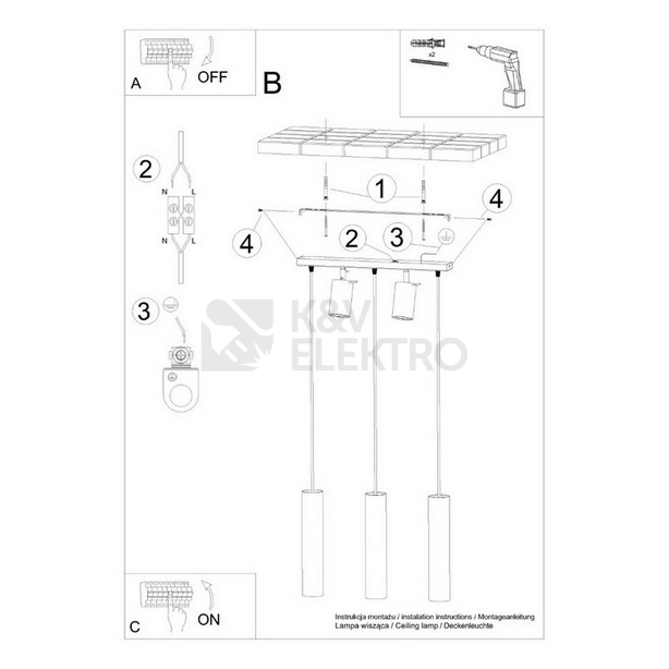 Obrázek produktu Závěsné svítidlo SOLLUX RING 3 bílé GU10 5x40W bez žárovky SL.1098 4