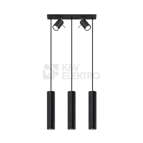 Závěsné svítidlo SOLLUX RING 3 černé GU10 5x40W bez žárovky SL.1099