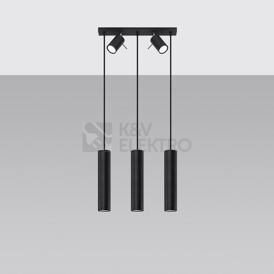 Obrázek produktu Závěsné svítidlo SOLLUX RING 3 černé GU10 5x40W bez žárovky SL.1099 1