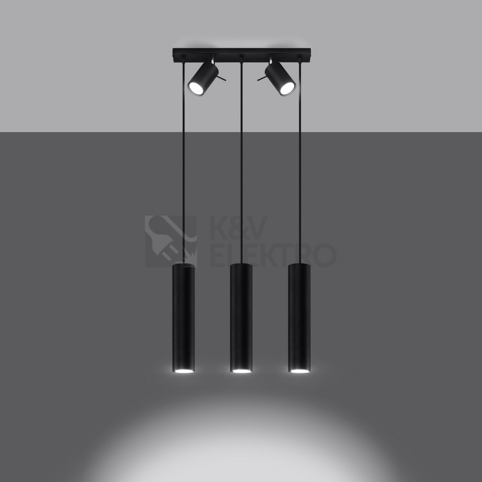 Obrázek produktu Závěsné svítidlo SOLLUX RING 3 černé GU10 5x40W bez žárovky SL.1099 2