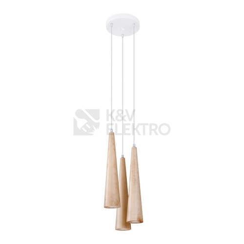 Závěsné svítidlo SOLLUX SULA 3P přírodní dřevo GU10 3x40W bez žárovky SL.1101