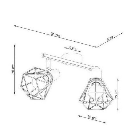Stropní svítidlo SOLLUX ARTEMIS 2 bílé E14 2x40W bez žárovky SL.1103 (obrázek 3)