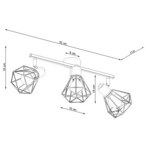 Stropní svítidlo SOLLUX ARTEMIS 3 bílé E14 3x40W bez žárovky SL.1104 (obrázek 3)