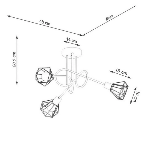 Lustr SOLLUX ARTEMIS 3S černý E14 3x40W bez žárovky SL.1109 (obrázek 5)