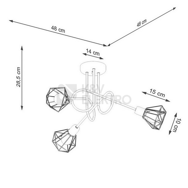 Obrázek produktu Lustr SOLLUX ARTEMIS 3S černý E14 3x40W bez žárovky SL.1109 4
