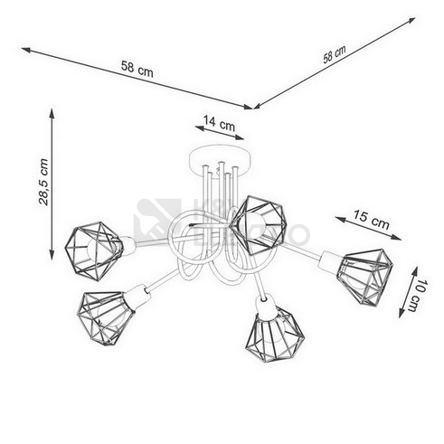Obrázek produktu Lustr SOLLUX ARTEMIS 5S černý E14 5x40W bez žárovky SL.1110 4