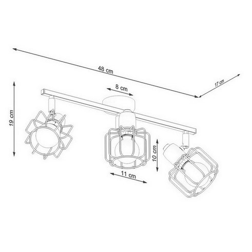 Stropní svítidlo SOLLUX BELUCI 3 bílé E14 3x40W bez žárovky SL.1113 (obrázek 3)