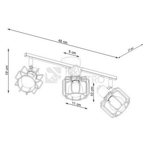 Obrázek produktu Stropní svítidlo SOLLUX BELUCI 3 černé E14 3x40W bez žárovky SL.1116 4
