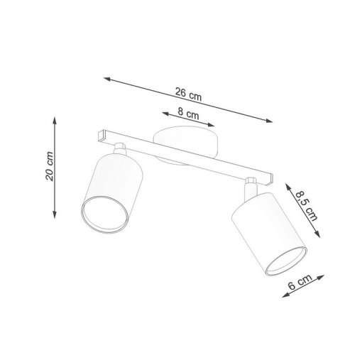Stropní svítidlo SOLLUX LEMMI 2 černé GU10 2x40W bez žárovky SL.1127 (obrázek 3)