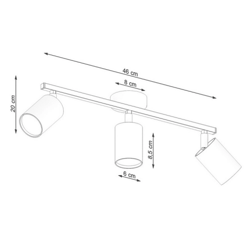 Stropní svítidlo SOLLUX LEMMI 3 černé GU10 3x40W bez žárovky SL.1128 (obrázek 3)
