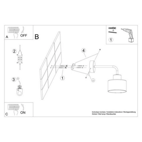 Nástěnné svítidlo SOLLUX SAVAR 1 černé E27 1x60W bez žárovky SL.1129 (obrázek 8)