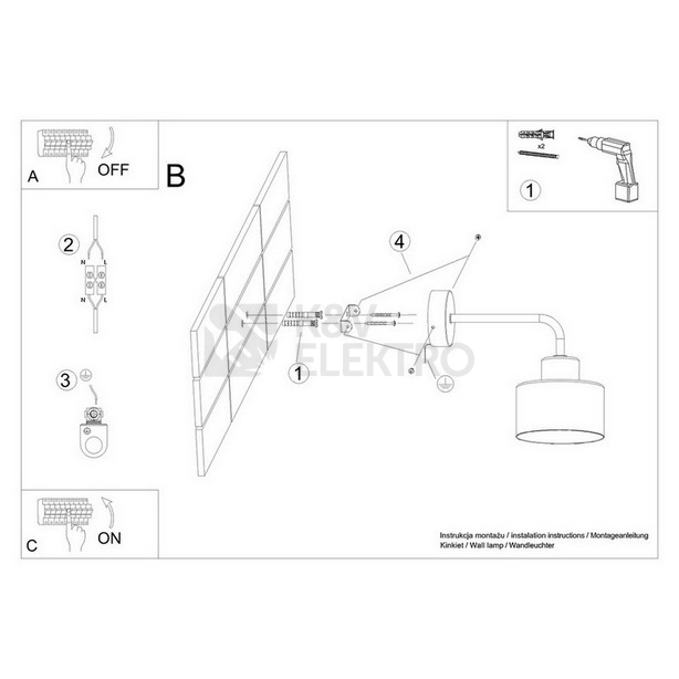 Obrázek produktu Nástěnné svítidlo SOLLUX SAVAR 1 černé E27 1x60W bez žárovky SL.1129 5