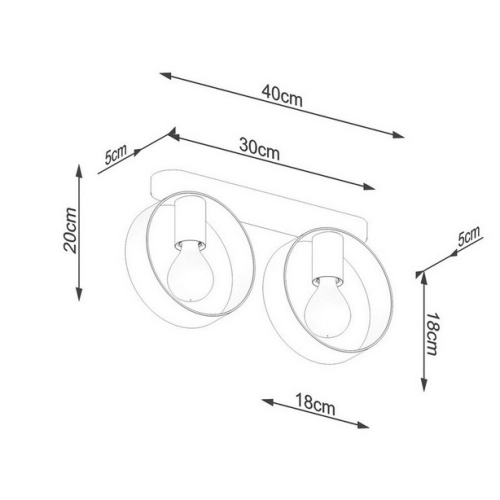 Stropní svítidlo SOLLUX TITRAN 2 bílé E27 2x60W bez žárovky SL.1135 (obrázek 5)