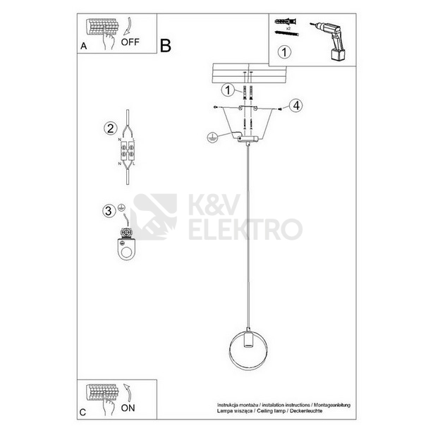 Obrázek produktu Závěsné svítidlo SOLLUX TITRAN 1 bílé E27 1x60W bez žárovky SL.1137 5