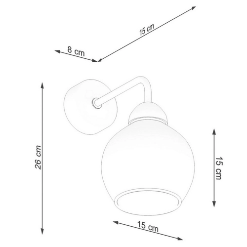 Nástěnné svítidlo SOLLUX ALINO 1 černé E27 1x60W bez žárovky SL.1139 (obrázek 9)