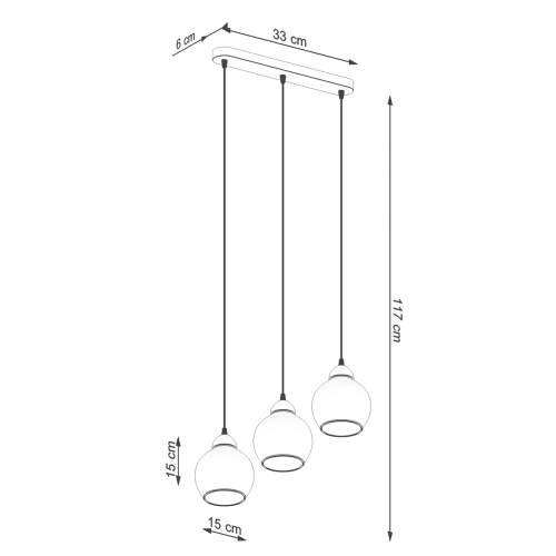 Závěsné svítidlo SOLLUX ALINO 3 černé E27 3x60W bez žárovky SL.1142 (obrázek 6)