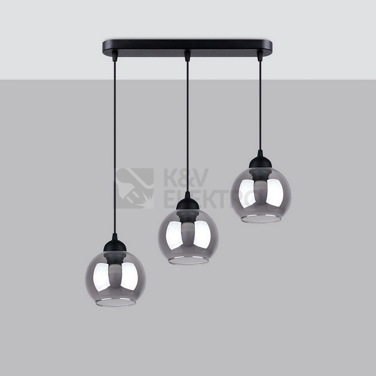 Obrázek produktu Závěsné svítidlo SOLLUX ALINO 3 černé E27 3x60W bez žárovky SL.1142 1