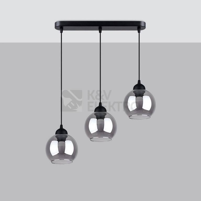 Obrázek produktu Závěsné svítidlo SOLLUX ALINO 3 černé E27 3x60W bez žárovky SL.1142 1