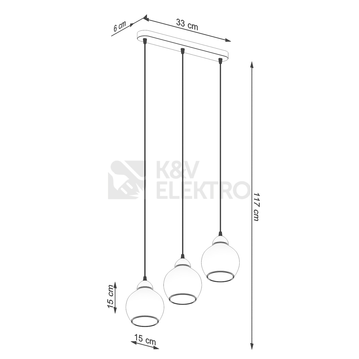 Obrázek produktu Závěsné svítidlo SOLLUX ALINO 3 černé E27 3x60W bez žárovky SL.1142 3