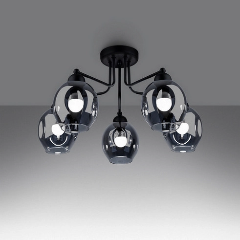 Lustr SOLLUX FILLAN 5 černý E27 5x60W bez žárovky SL.1145 (obrázek 3)