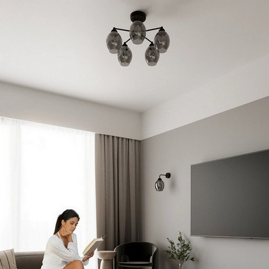 Lustr SOLLUX FILLAN 5 černý E27 5x60W bez žárovky SL.1145 (obrázek 8)