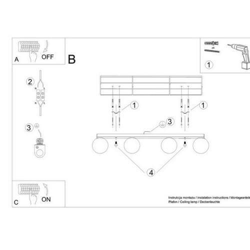 Stropní svítidlo SOLLUX YOLI 4 bílé G9 4x12W bez žárovky SL.1149 (obrázek 4)