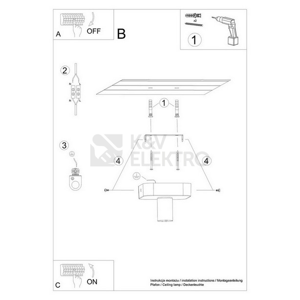 Obrázek produktu Stropní svítidlo SOLLUX TAVO 1 E27 1x15W bez žárovky SL.1156 5