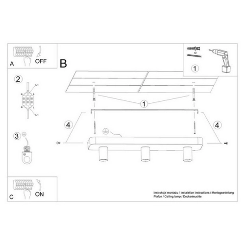 Stropní svítidlo SOLLUX TAVO 3 E27 3x15W bez žárovky SL.1158 (obrázek 6)