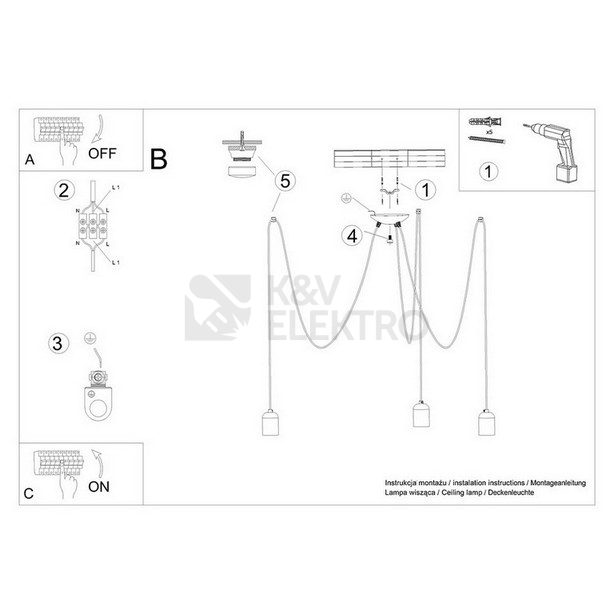 Obrázek produktu Lustr SOLLUX NESO 3 E27 3x15W bez žárovky SL.1160 8