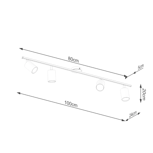 Stropní svítidlo SOLLUX LEMMI 4L černé GU10 4x10W bez žárovky SL.1168 (obrázek 4)