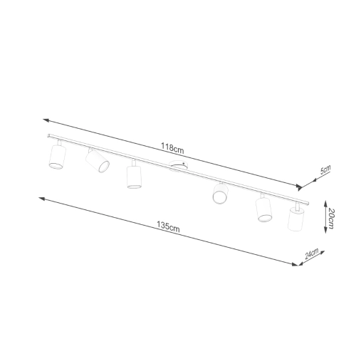 Stropní svítidlo SOLLUX LEMMI 6L černé GU10 6x10W bez žárovky SL.1169 (obrázek 3)