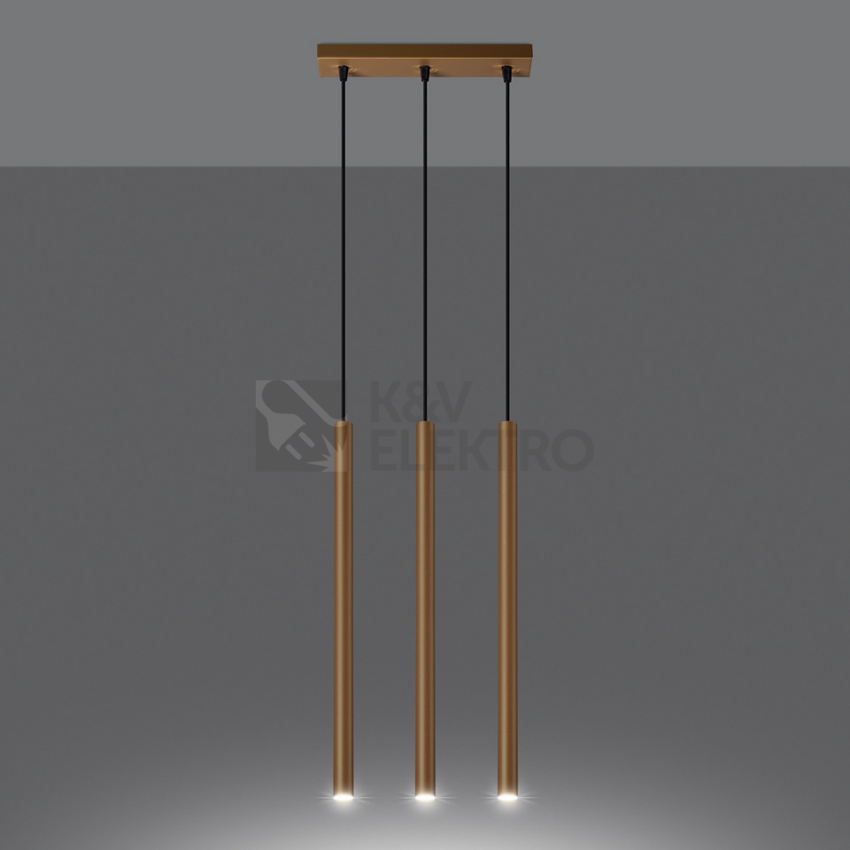 Obrázek produktu Závěsná lampa SOLLUX PASTELO 3L zlatá G9 3x8W bez žárovky SL.1171 2