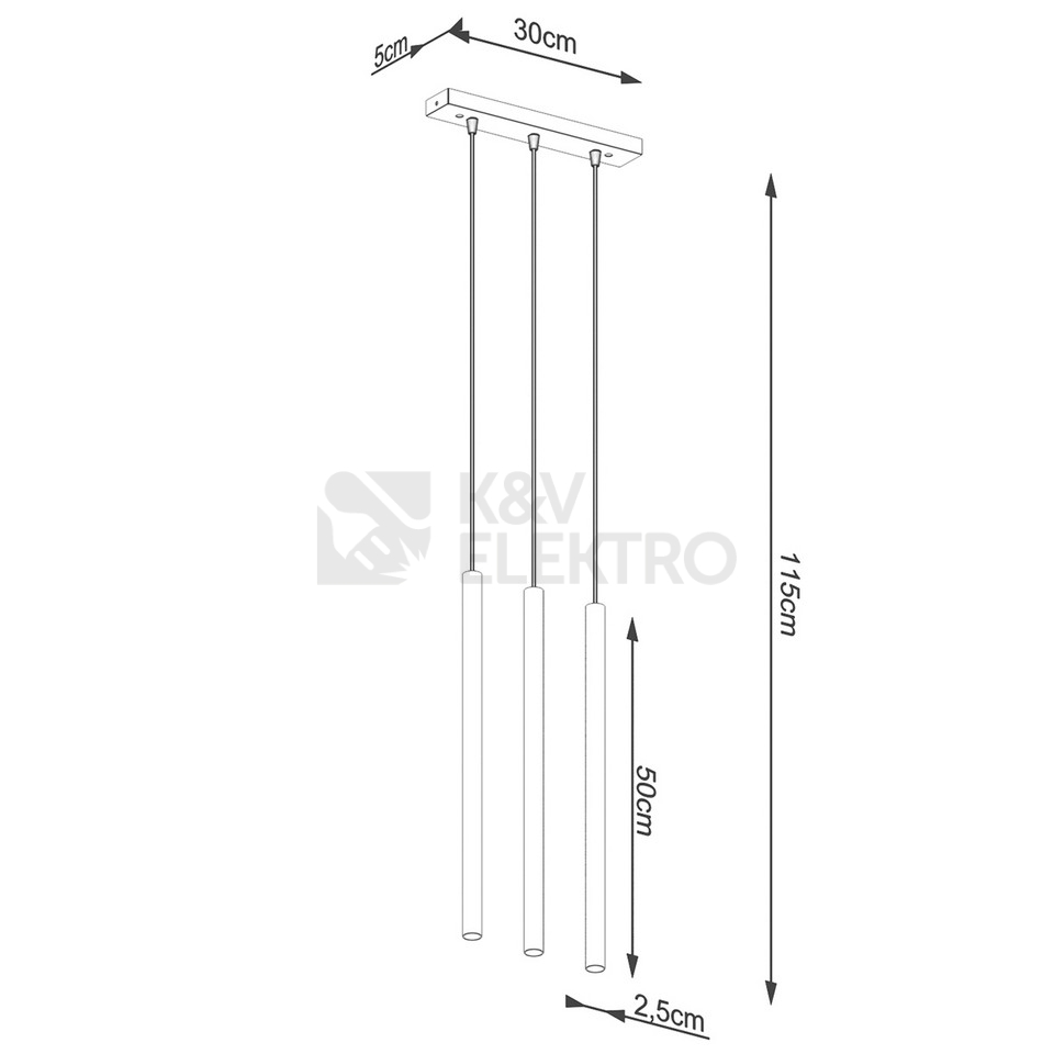 Obrázek produktu Závěsná lampa SOLLUX PASTELO 3L zlatá G9 3x8W bez žárovky SL.1171 4